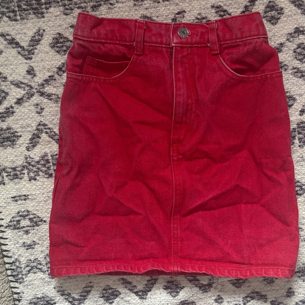 Guess Cherry Red Denim Skirt
